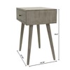 Decor Therapy Mid Century 1-Drawer Wood Side Table, Restoration Grey