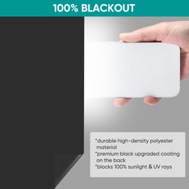 ECUCM Blackout Curtains, 78" x 57" Portable Travel Window Coverings Blackout Shades, 100% Room Darkening Black Shades for Baby Nursery Kids Bedroom Temporary Blinds