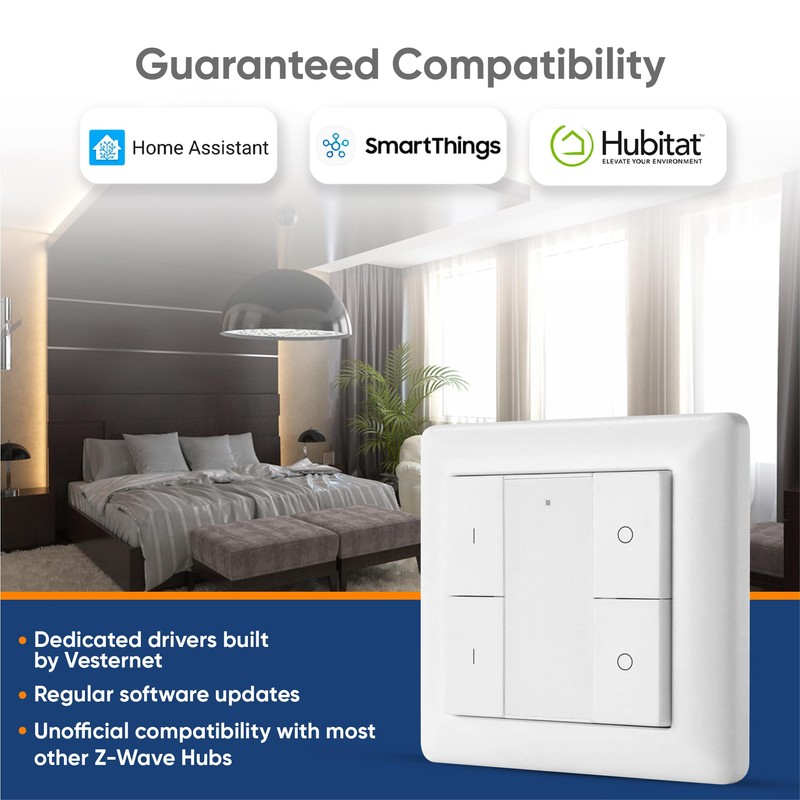 Vesternet Z-Wave 4 Button Smart Wall Controller | Trigger Up