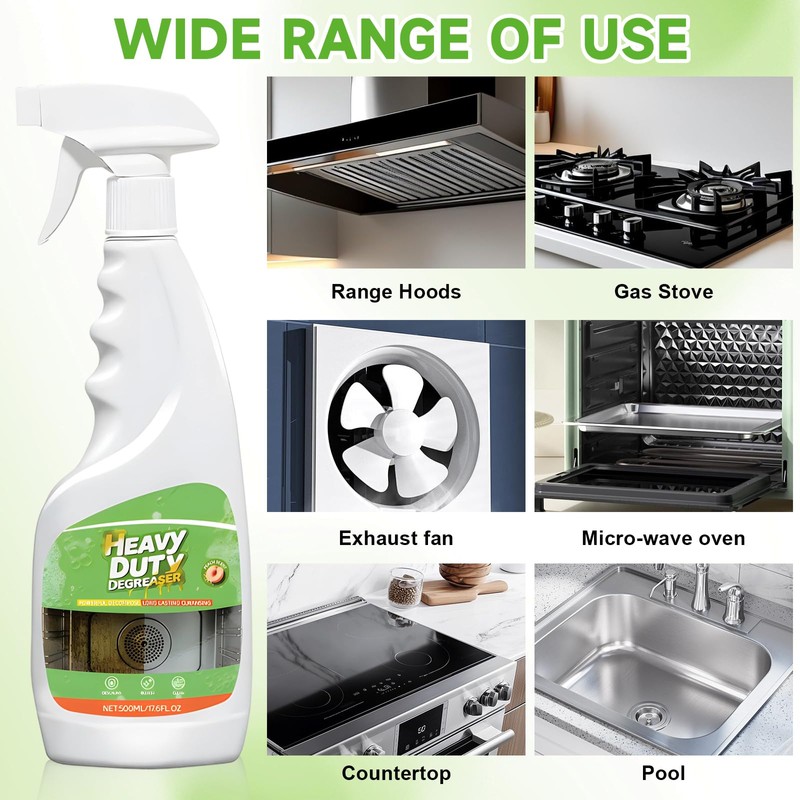 Heavy Duty Degreaser, 500ML Kitchen Cleaner Spray, All Purpose Cleaner