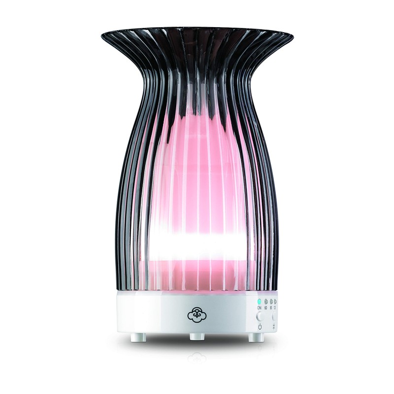 Serene House Blossom Grey 90mm - Glass / White Base