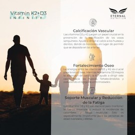 ETERNAL NUTRITION Infinity Vitamina D3 + K2 Liposomal Premium (150 Caps) | con Aceite de MCT y Folato Activo | 150 Porciones · 500 mg | Salud Ósea, Me