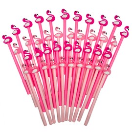 40 Pcs Cute Flamingo Pens Gel Ink Pens Fun Kawaii Pens Animals Writing Pens 0.5 mm Black Ink Cool Pens Novelty Fun Pens for Kids School Office Home Supplies Student Present Flamingo Party Favors