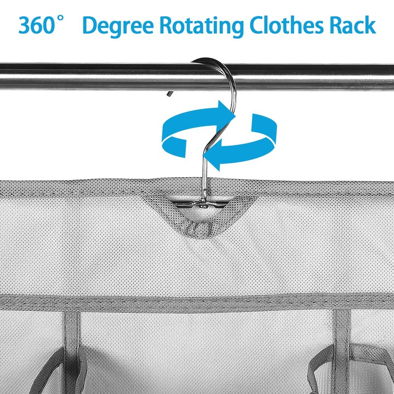 Foribyw Hanging Shoe Organizer 30 Pockets Double-Side Closet Storage Shelves