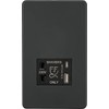 Knightsbridge Screwless Shaver Socket with Dual USB A+C (5V DC 2.4A Shared) - Anthracite