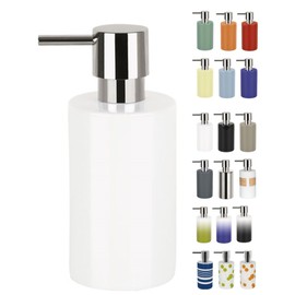 Spirella Seifenspender Tube | mit Pumpe | Flüssigseifen-Spender | Porzellan | 300ml | Langliebig und Robust | Weiß