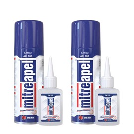 MITREAPEL Super CA Glue with Adhesive Activator (2 x 0.80 oz - 2 x 3.30 fl oz.) - Cyanoacrylate Super Glue for Plastic, Glass, Ceramic, DIY Projects, 3D Printing - (2 Pk)
