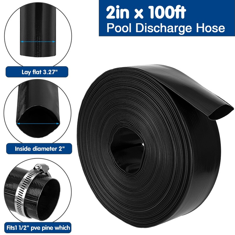 Backwash Hose, 2" x 100' Pool Backwash Hose, Backwash Hoses