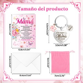 DPKOW Mamá Regalo Día de la Madre Original, Tarjeta Día de la Madre Llavero Mamá Tarjeta Felicitacion para Madre Regalo Cumpleaños Navidad, Mamá Te Quiero Regalo Mejor Madre del Mundo