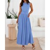 BTFBM Summer Maxi Dresses for Women 2025 Sleeveless Casual Ruched
