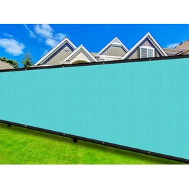 Coarbor 8'x31' Privacy Fence Screen Cover Mesh Blocker with Brass Grommets 180GSM Heavy Duty Fencing for Outdoor Back Yard Patio and Deck Backyard Garden Blocking Neighbor Turquoise Green