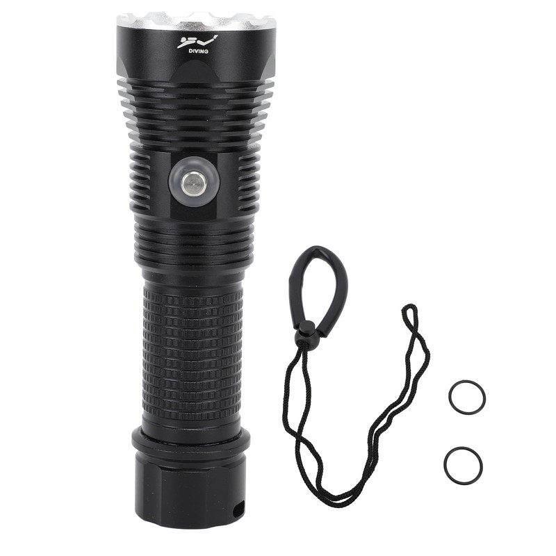 Diving Flashlight LED IPX8 Waterproof Infinitely Dimmable 100M 3000LM White