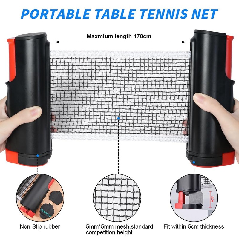 Flintronic Retractable Ping Pong Net, Portable Table Tennis Net Rack,
