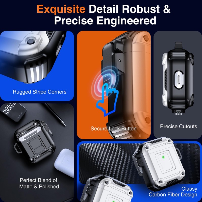 Chicfun Armour Lock for AirPods 1st/2nd Generation Case with Secure