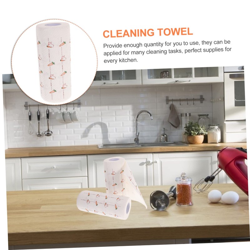 OHPHCALL 3Rolls Disposable Oil-Absorbing Kitchen Wipe Paper Stylish Cleaning Towel