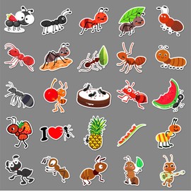 Ant Sticker Set, 50 Pieces, Cute Decoration for Car, Laptop, Skateboard, Bicycle, Moped, Motorcycle, Bicycle, Computer, Suitable for Adults and Children