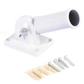 Zerodis Flag Pole Bracket for Wall, Adjustable Angle Wall Mount Flag Pole Holder with Screws for 30mm Diameter Flagpole Metal Flag Pole Bracket for Outside House Garden Yard