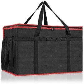 PEASUG Insulated Bags for Food Delivery, XXXL Pizza Delivery Bags, Large Capacity Cooler Bag Keep Food Warm for Grocery Shopping and Catering, Foldable, Heavy-Duty (Red)
