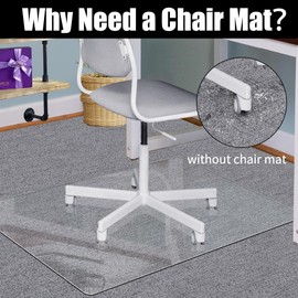Office Chair Mat for Carpeted Floors Desk Chair Floor Mat for Carpet High Pile Clear Hard New Material 47 Inches Rectangle Heavy Duty 0.14 Inches Thick