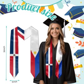 Vcmaluco Dominican Republic Philippines Mixed Flag Graduation Stole For International Graduate Flag Graduation Sash