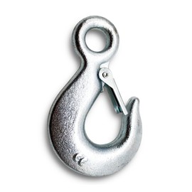 DOJA Industrial Eyelet Load Hook with Safety Hook, 250 kg Load Capacity, 31 mm Diameter, Self-Closing Eyelets, Load Hook, Chain Hoist, Cable Hoist, Hook Lock with Chain Hook