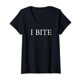 Womens I BITE V-Neck T-Shirt