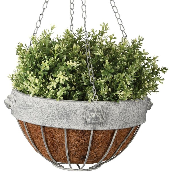 Esschert Design AM Löwe Hanging Basket, 26.2 x 26.2 x