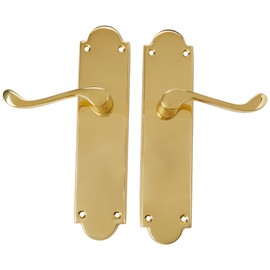 VICTORIAN SCROLL LEVER ON SHAPED BACKPLATE - LATCH