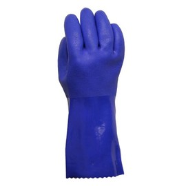 Working Hands PVC Coated Heavy Duty Rubber Gloves for Handling Chemicals and Dish Washing Blue 2 Count (Pack of 1)