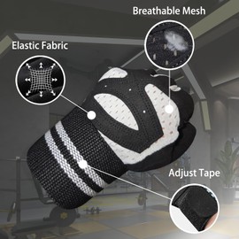 Workout Gloves for Men and Women,Ventilated Weight Lifting Gym Gloves with Wrist Wrap Support,for Weightlifting,Full Palm Protection,Training,Fitness,Hanging (Grey, Large)