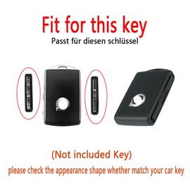 HIBEYO Car Key Case Fits Volvo Protective Case Key Box Key Case Leather Cover for Volvo XC90 XC70 S60 S80 S90 C30 V70 V90 T8 Keyless Remote Control with Key Fob Blue