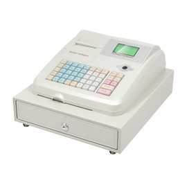 Rocoreny Commercial Electronic POS System Cash Register with 8-Digital LED Green Display and Thermal Printer Function,Drawer Coin Slot Multifunctional 48 Keys Cash Register for Shop,Supermarkets