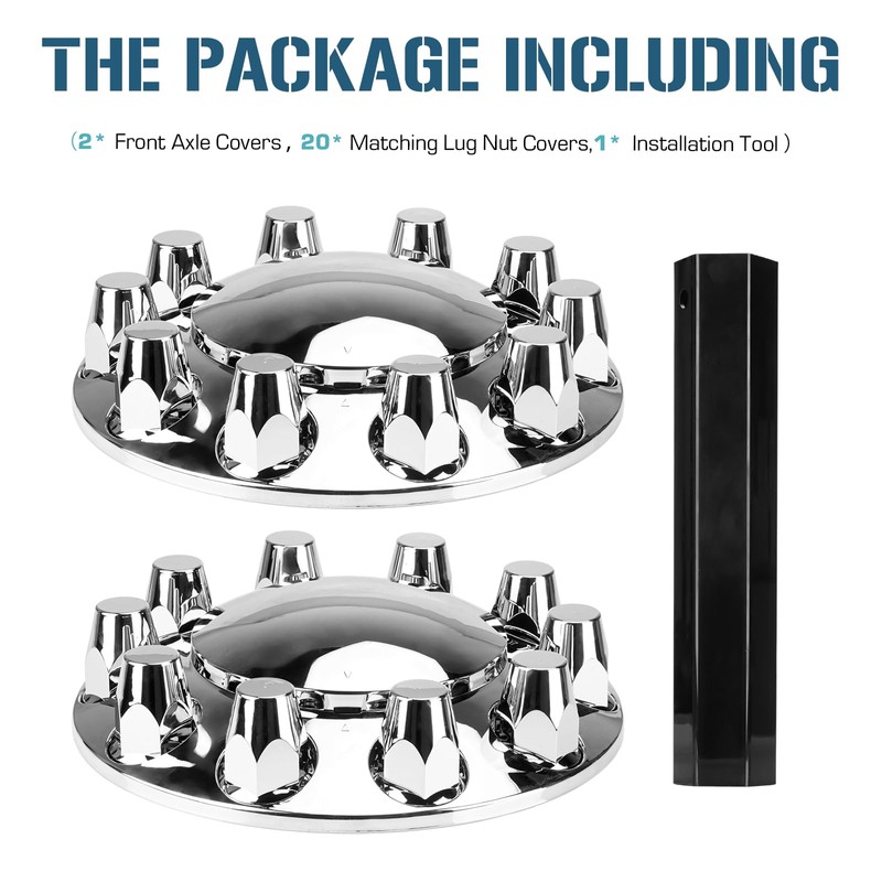 33mm Axle Cover Chromed Thread-On Standart Lug Nut Covers with