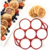 Norpro 957R Silicone Silver Dollar Pancake/Egg Ring, 7 Count,Red