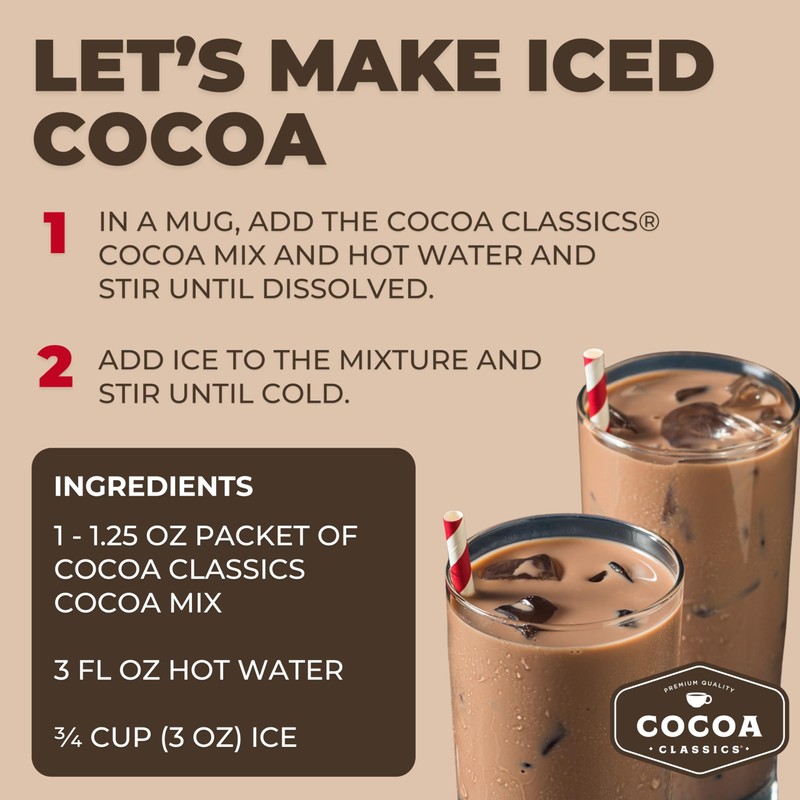 Cocoa Classics Raspberry Cocoa Mix, Hot Chocolate, Made with Nonfat