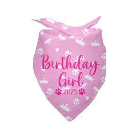 Dog Birthday Bandana Birthday Girl 2025 Party Supplies for Small Medium Pet Pink Dog Bandana for Pet Lover Gifts