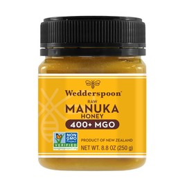 Wedderspoon Raw Premium Manuka Honey, 400+ MGO, 8.8 Oz, Unpasteurized New Zealand Honey, From Our Hives to Your Home