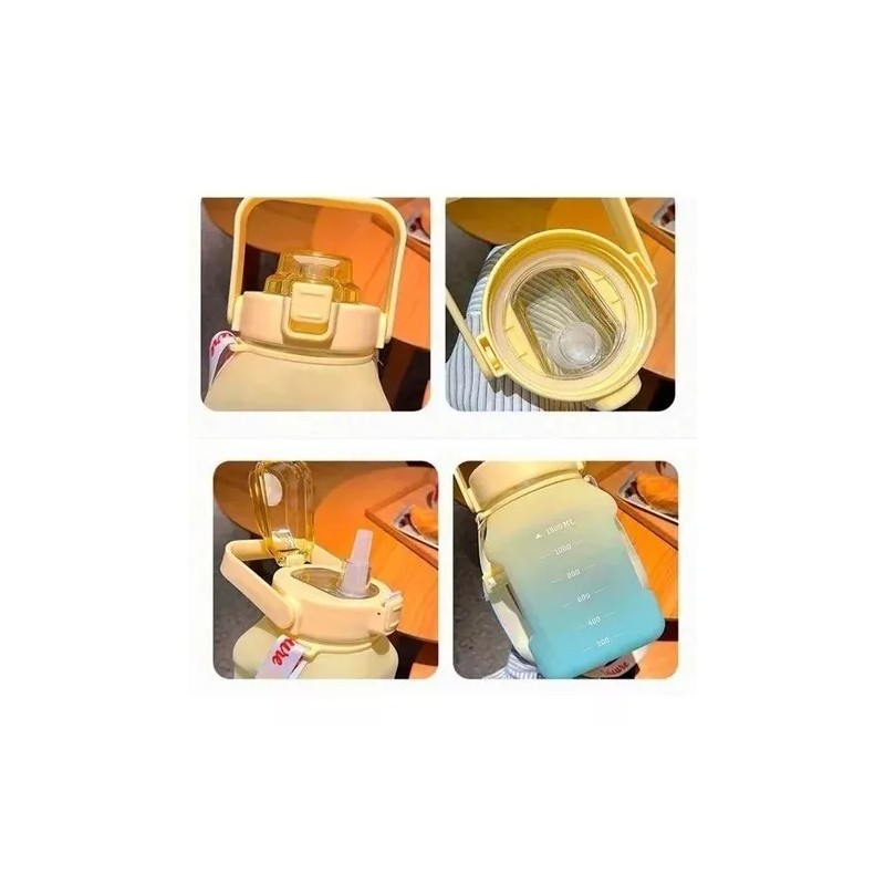 Total Supplier Botella De Agua Cuadrado Termo Motivacional Con Correa