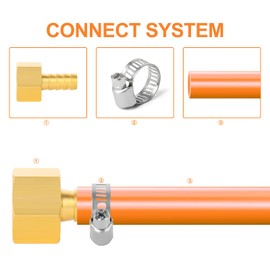 Gasher 10 PCS Air Hose Fittings 1/4" Barb x 1/4" FNPT with 10 Pcs Hose Clamp