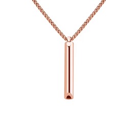 Anxiety Relief Breathing Necklace - Stainless Steel Durable Pendant, Stress Relief, Breathlace for Men and Women, Meditation and Relaxation Gift (Rose Gold)