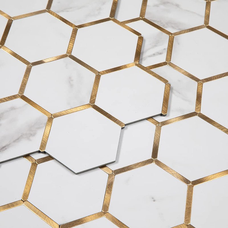 Soulscrafts Hexagon Peel and Stick Backsplash Tile for Kitchen Bathroom