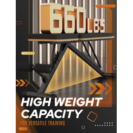 FitGoods Weight Bench Press, Foldable Workout Bench for Home Gym, 660 LBS Stable Incline Decline Bench for Full Body, Weight Benches for Home Gym, Sit up Bench Strength Training Benches