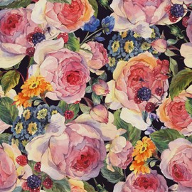 Yullpaper Pink Flowers Wallpaper Peel and Stick Floral Wallpapers for Bedrooms Accents Wall Rose Removable Wallpaper Adhesive Renters Friendly Floral Wall Paper Stair Riser Sticker 17.5''×102.3''