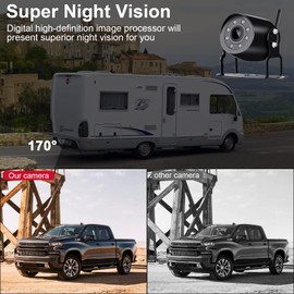 Wireless Backup Camera with 7 Inch Monitor, Stable Digital Signal Reverse Camera HD 1080P Night Vision IP69K Waterproof Rear View Camera for Car, Truck, Pickup, Camping Car, SUV, Vans