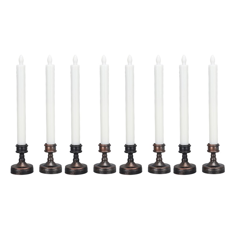 8PCS LED Taper Candle Flameless Window Candle Remote Control Warm