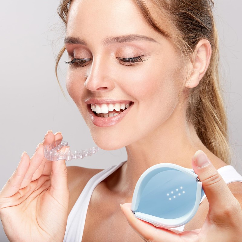 Silicone Retainer Denture Storage Case Holder, Portable Slim Dental Container