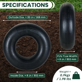 AMGSH 2 Pack 20x8.00-8 Inner Tubes, 20x8-8, 20x10.00-8, 20x10-8 18x6.50-8, 18x7.50-8, 8x8.50-8 18x9.50-8 Universal Fit Tire Tube with TR13 Straight Valve Stem inner tube for Mower, Tractor, Golf Cart