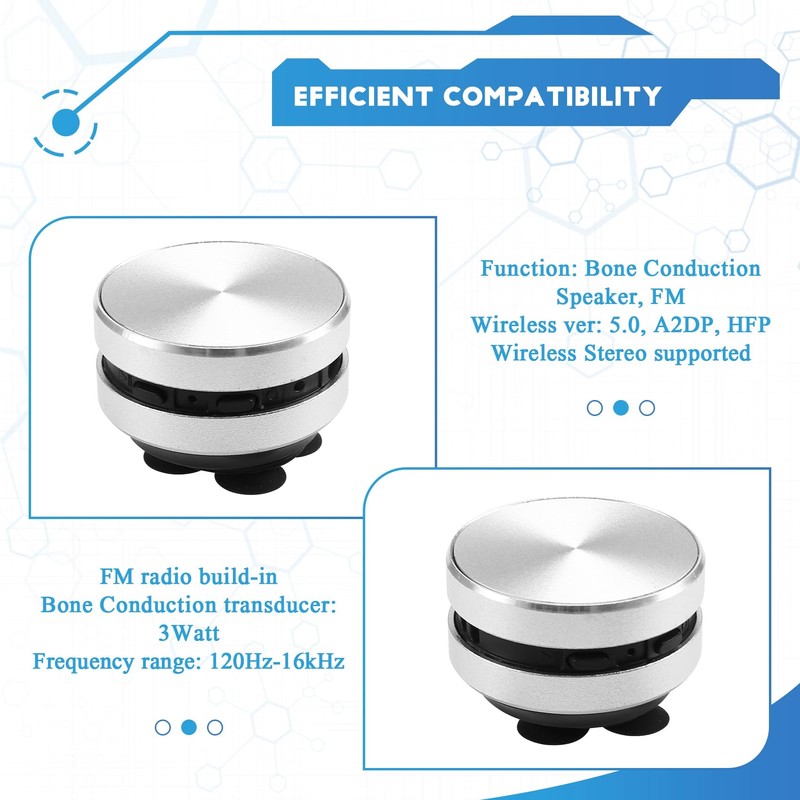 Clickinline Portable Compatible Bone Conduction Speaker Stereo Sound Bluetooth Speaker