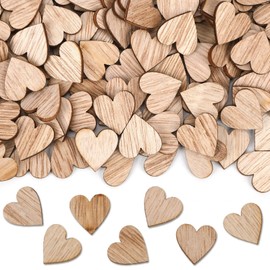 UPINS Pack of 200 Wooden Hearts, Wooden Hearts Confetti Hearts, Wooden Hearts for Crafts for Weddings, Christmas, Birthdays, Christenings, Valentine's Day, Table Decoration