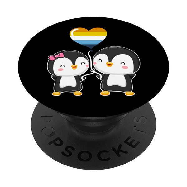 Aroace Pride Penguin Couple PopSockets Swappable PopGrip